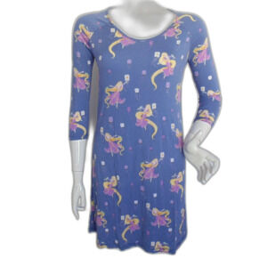 DISNEY X MUNKI MUNKI Nightgown, S, Tangled, Sleep shirt, Blue, Raglan 3/4 slvs